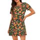 thumbnail image 1 of Balery Fruits Peach Camisón de manga corta con cuello redondo para mujer, cómodo y elegante., 1 of 6