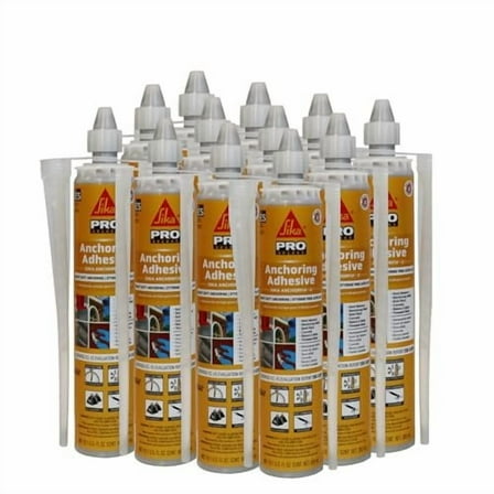 Sika AnchorFix-2 Construction Adhesive - Concrete Anchor Adhesive - 12 Pack, 10.1 fl oz, Gray