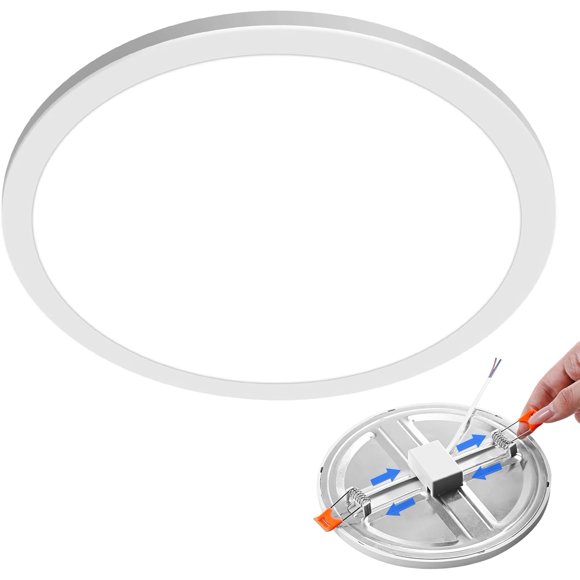 shiyou-1 Pack 6 Inch LED Recessed Ceiling Light Free Cut a Hole in Ceiling, Ultra-Thin,1300LM 15W 85-265V, 6500K High Brightness Downlight.no Strobe Hazard,no Blue Light Hazard (1)