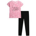 thumbnail image 3 of Baby Phat Girls Leggings Set - Lightweight Short Sleeve Graphic Tee and Leggings for Girls 2 Piece, 3 of 7
