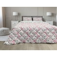 thumbnail image 1 of Cherry Blossom Comforter & Sham Bedding Set, Hand Drawn Flourish Cherry Flowers with Distinctive Anthers, 3 pcs Duvet Set Microfiber Filling Quilt, 5 Sizes, Dark Taupe Pale Pink, by Ambesonne, 1 of 4
