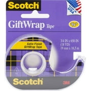 Scotch Satin GiftWrap Tape 3/4 in x 650 Inches 1 ea (Pack of 3)