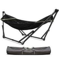 Tranquillo Uniki Folding Hammock Stand, Steel, 113.4 in, Black