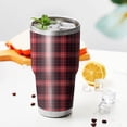 thumbnail image 3 of 30oz Red and Black Plaid Pattern Tumblers Stainless Steel Tumbler with Lid and Straw,Vacuum Insulated Double Wall Travel Tumbler Cups Mug with Cleaning Brush for Coffee,Tea, 3 of 7