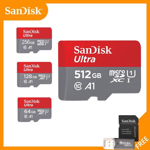 SDHC Sandisk tarjeta SD de 64 gb/128 gb/256 gb/512 gb/tarjeta de memoria Micro SD con lector gratuito