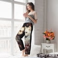 thumbnail image 5 of Kdxio Women's Comfy Stretch Flower Cat Couple Print Drawstring Pajama Pants-Large, 5 of 5
