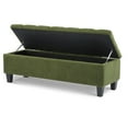 thumbnail image 6 of Storage Ottoman Bench with Green Boucle Surface & Rubber Wood Legs - 300 lbs Capacity, Multi-Function Seating & Hidden Storage for Living Room or Bedroom, 6 of 9