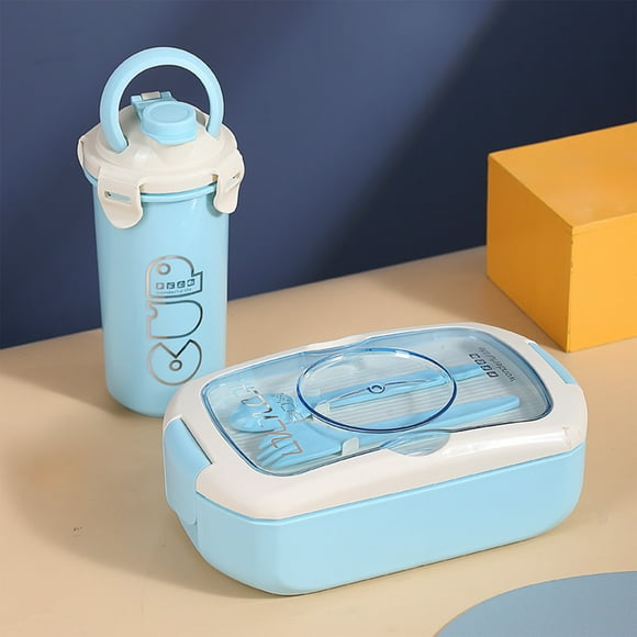 Utensilios de cocina, lonchera portátil con compartimentos, juego de vasos de agua, apto para microondas, lonchera multiusos para estudiantes y trabajadores, lonchera sellada a prueba de fugas, lonche