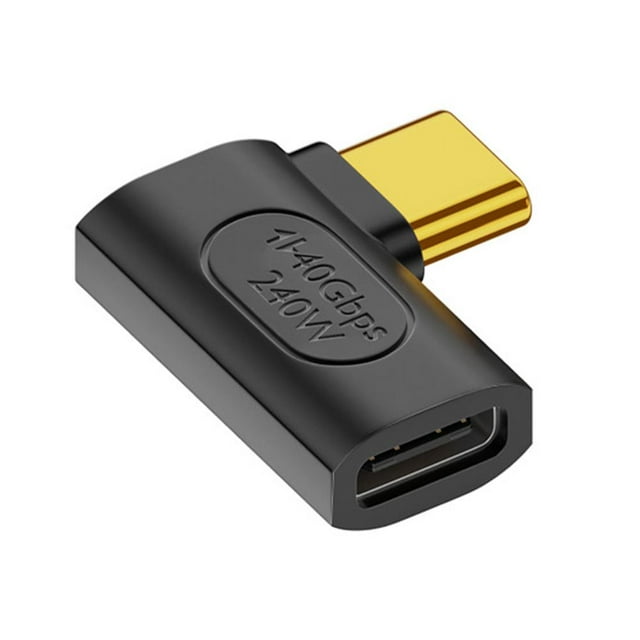 90Right Angle Type-C to Type-C Adapter USB-C Fast Charging 40Gbps 240W X3C2^ K7W3