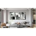 thumbnail image 3 of Large Framed Canvas Wall Art - Rustic Brown and White Abstract Pictures for Living Room Aesthetic Vintage Wall Decor Retro Prints for Bedroom Dinning Room Black Float Framed 16" X 24" X 3 pcs, 3 of 6