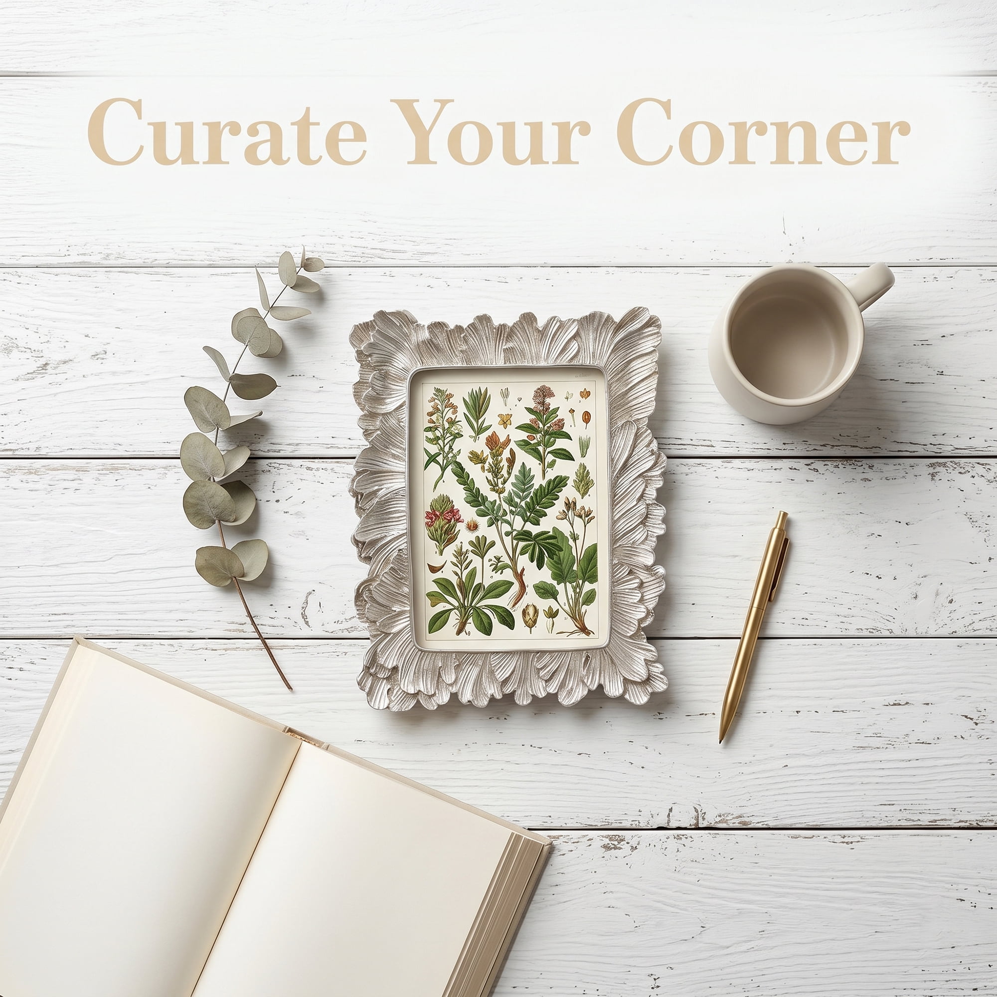 Unique Bargains Palm Leaf Resin Picture Frame for Coastal Home Decor Silver 5" x 7"