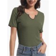 thumbnail image 2 of Womens Tops Crew Neck Summer Short Sleeve Casual Slim Fitted Tshirt, 2 of 6