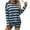 Sky Blue, variant on Womens Striped Sweater Sets Fall Two Piece Matching Set Oversized Lounge Sets Knit Long Sleeve and Shorts Pajama Set