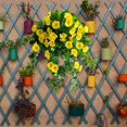thumbnail image 1 of Flores artificiales, flores falsas, flores de imitación, 12 flores de trompeta bifurcadas, flores de imitación de ratán, flores decorativas de Chlorophytum comosum, flores de imitación para colgar en, 1 of 7