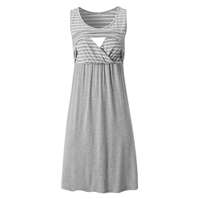 2025 Robe de Maternité Femmes Enceintes Maternité Sans Manches Manches Courtes Robes Florales pour Femmes Robe Débardeur à Rayures Imprimées Robes Queue de Maternité pour Mariages Allaitement Été Maternité