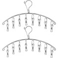 thumbnail image 1 of QPENWEI Paquet de 2 Séchoir à Linge en Acier Inoxydable avec Crochet Coupe - Vent, Porte - Linge, Porte - Manteau avec 8 Clips pour sécher Les Chaussettes, Serviettes, Couches, vêtements pour bébés, G, 1 of 3