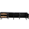 thumbnail image 5 of Beautiful interwoven rattan drawers | TV Stand with 3 Cabinets, Suitable for 65-inch TVs in Living Room, 5 of 6