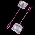 thumbnail image 2 of Unique Bargains Plastic Handle Portable Aquarium Fish Landing Net White Fuchsia, 2 of 2