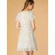 thumbnail image 5 of Vestido De Gasa Con Cuello En V Y Manga Con Volantes Floral Allegra K Blanco Azul XS, 5 of 6