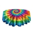 thumbnail image 5 of Colorful Rainbow Tie Dye Spiral Pattern Round Tablecloth 60"x60",Wrinkle Wipeable Table Cloth for Kitchen Dining Room Picnic Patio Party, 5 of 6