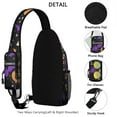 thumbnail image 3 of Sling Backpack,Halloween Bat Moon Eye Pattern Crossbody Bag with Water Bottle Holder,Waterproof Sling Bag for Men/Women with Chest Phone Holder for Hiking,Travel, 3 of 6