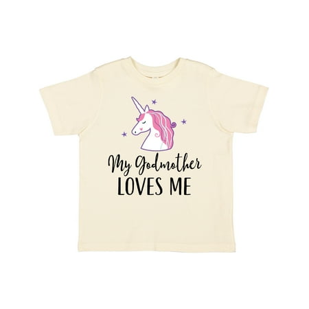 

Inktastic Godmother Loves Me Unicorn Girls Gift Toddler Toddler Girl T-Shirt