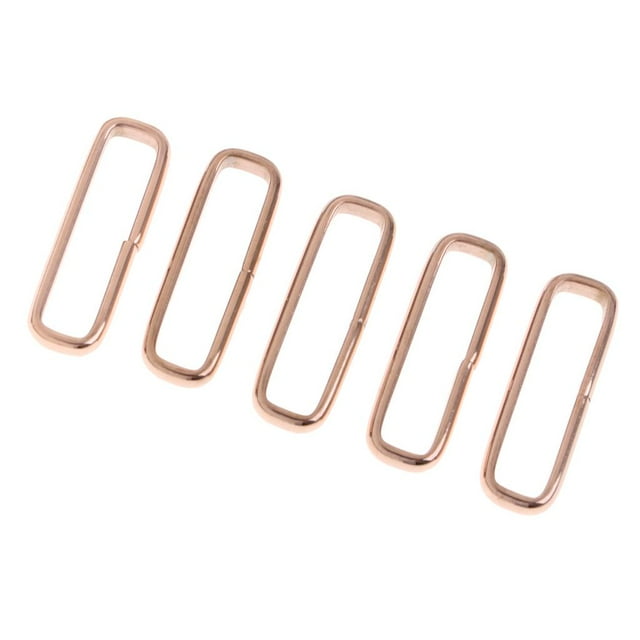 KLKCMS 5 Pcs Bagues en Acier Inoxydable bracelet Boucle en nylon Or rose 20mm