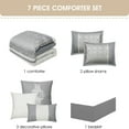 thumbnail image 2 of Nanshing Marley 7 Piece Damask Comforter Set , Grey , King Size , Jacquard with matching solid piece work, 2 of 6
