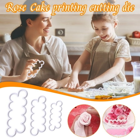

Yohome 3pcs all-in-one rose flower fondant cake printing press
