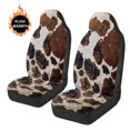 thumbnail image 7 of Garronmavis Fuzzy Car Seat Covers Brown Cow Patterns 2 Piece Vehicle Seat Car Seats Covers Fit Most Cars Cozy Car Seat Cover Cushion, 7 of 7