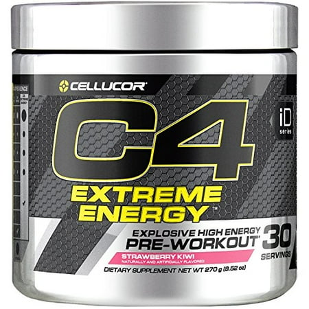 Extreme Energy Boost Cellucor C4 Extreme Energy Pre Workout Powder, Explosive High Energy Drink with Beta Alanine, Strawberry Kiwi, 30 Servings ()