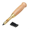 thumbnail image 1 of Diy Leather Punch Rotary Punch Screw Hole Punch Bookbinding Tool With 6 Tip Sizes And Wood Handle, 1 of 4