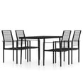 thumbnail image 1 of Conjunto de Comedor para Patio Casafoyer Negro 5 Piezas con Mesa y 4 Sillas, 1 of 5