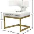 thumbnail image 4 of Maklaine Contemporary Cream Velvet Dining Chair with Rich Gold Metal Base, 4 of 5