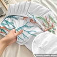 thumbnail image 4 of Twin Sze Fitted Sheet Set - Marine Life 2 Piece Bedding Sets 16" Deep Pocket Fitted Sheet with 1 Pillowcase, Nautical Underwater Coral Shell Starfish Watercolor Brushed Microfiber Hotel Bed Sheets, 4 of 9