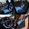 thumbnail image 2 of Uorisanigo Blue Purple Butterfly 10 Pieces Auto Seat Cover Car Steering Wheel Accessories Seat Belt Pads Auto Water Cup Pad Keychains Soft Easy to Install and Clean Auto Interior for Car SUV, 2 of 7