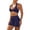 A-Blue936, variant on XIAONU Womens Halter Twist Front Sports Bra and Biker Shorts Sets High Waist Tummy Control Workout Athletic Outfits