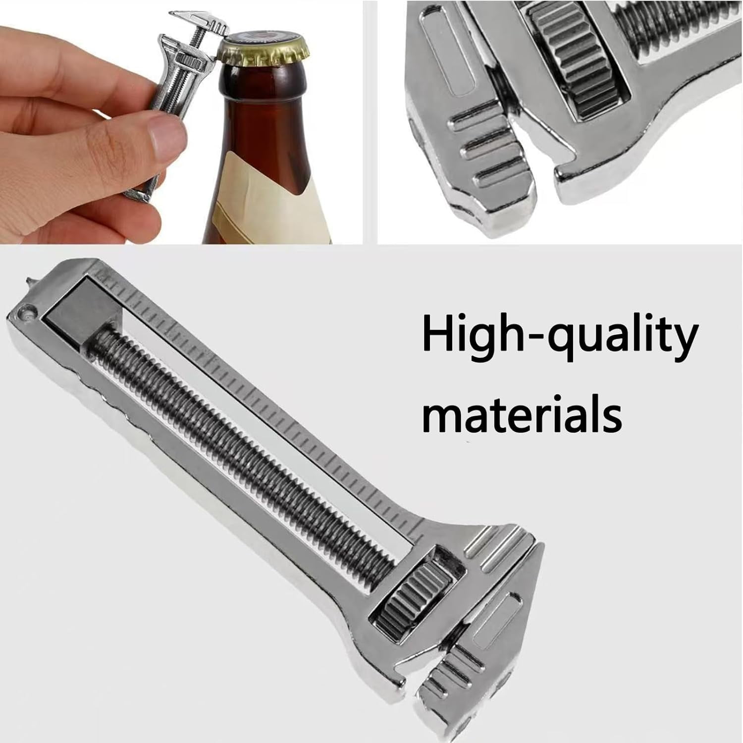 Compact Titanium Multitool, 2026 New 11-in-1 Mini Adjustable Wrench, Multifunctional Adjustable Wrench Alloy Tool, Keychain, Bottle Opener, Nail Puller, Phone Stand, Ruler and Other Functions (1pc)