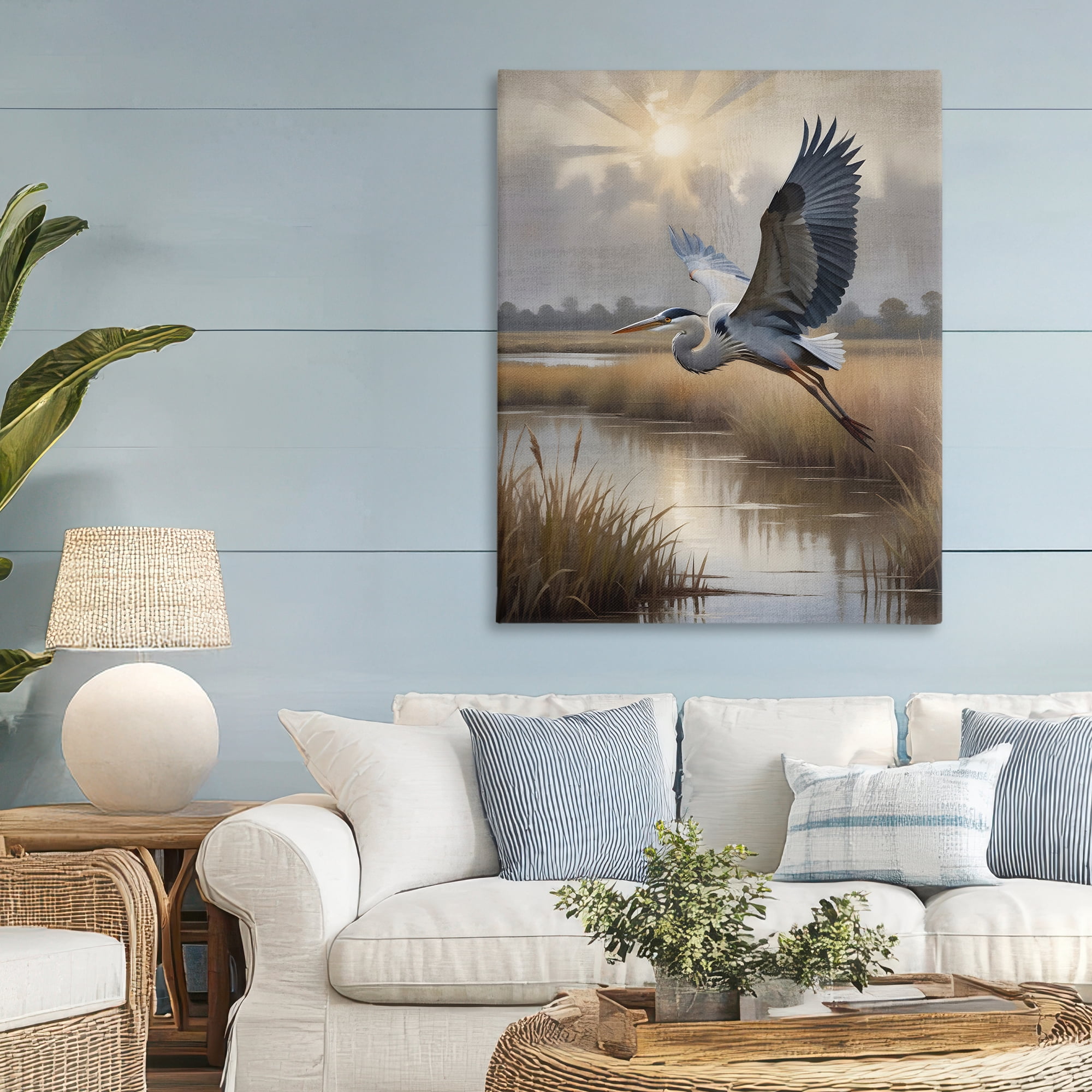 Stupell Industries Heron Flight over Wetlands Canvas Wall Art, design by Susan Arnot
