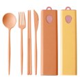 thumbnail image 1 of Cubiertos de paja de trigo, 2 juegos de vajilla portátil con caja de almacenamiento extraíble, para Picnics, juego de cubiertos de viaje de uso diario, 1 of 5