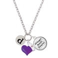 thumbnail image 1 of Delight Jewelry Silvertone Disc 1/2'' Initial - d - Purple Heart Nurse Strong Zoe Necklace, 1 of 4