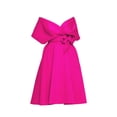 thumbnail image 4 of B91xZ Sun Dresses for Women 2024 Robe Midi Décontractée à Manches Courtes Col Rond Taille Élastique Smockée, Rose Vif L, 4 of 4