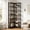 Brown Black, variant on Fnova 7-Tier Industrial Corner Storage Shelf Unit, Space-Saving Bookcase Display for Living Room Bedroom Home Office