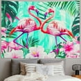 thumbnail image 2 of GOSMITH  Flamingo Tapestry Pink Flower Wall Hanging for Room Decor, Tropical Palm Leaves Stripes Wall Tapestries Painting, 2 of 6