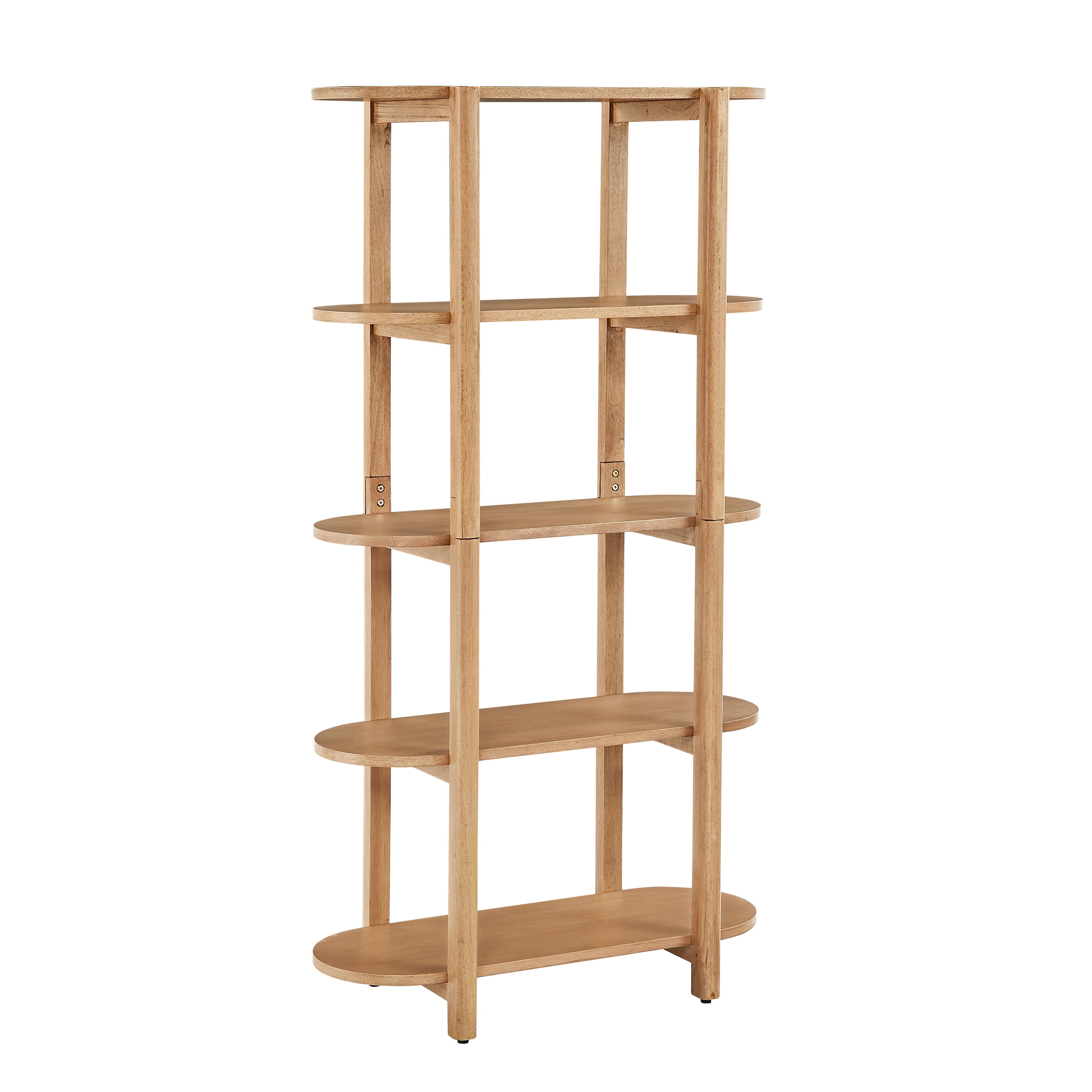 Modern 60" Oak Wood Bookcase