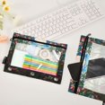 thumbnail image 4 of Dailycode 2 Pack Pencil Pouch for 3 Ring Binder Smooth Zipper Folders with Pockets Clear Window Pencil Case, Peacock with Moon, 4 of 6