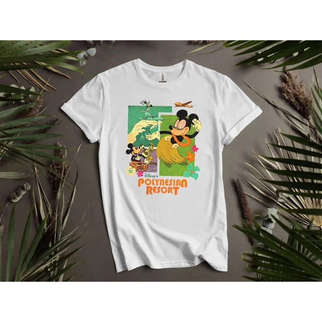 Disney Mickey Mouse T-Shirt de Vacances Classique Polynésien Toutes Tailles P-5TG
