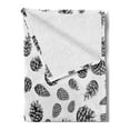 thumbnail image 2 of Pine Cone Soft Flannel Fleece Throw Blanket, Monochrome Tree Winter Conifers Engraved Forest Elements Christmas Motifs, Cozy Plush for Indoor and Outdoor Use, 70" x 90", Black and White, by Ambesonne, 2 of 5