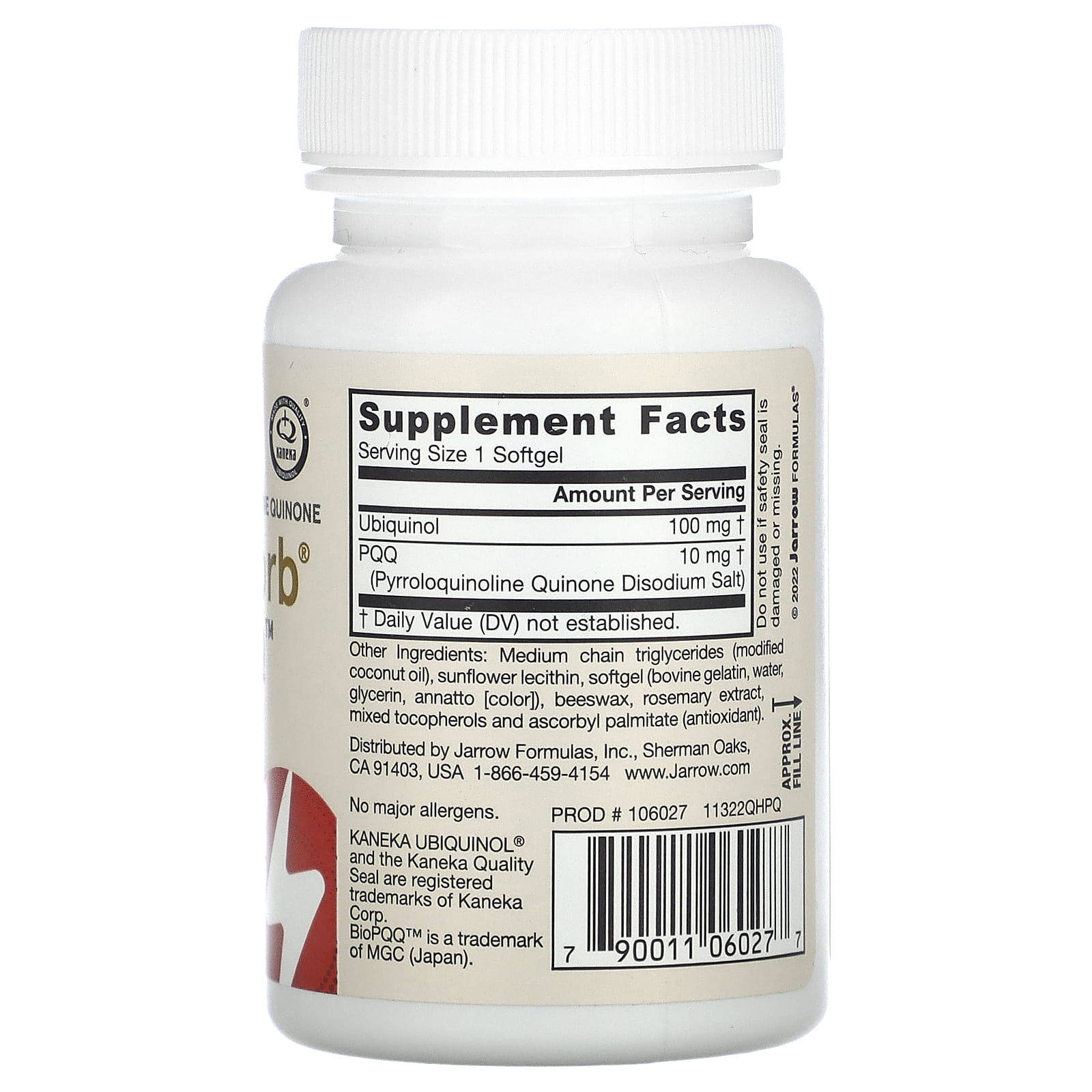 Jarrow Formulas Ubiquinol Plus Pyrroloquinoline Quinone, Supports Heart Health and Cognitive Function, 30 Softgels