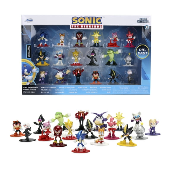 Sonic the Hedgehog Nano Metalfigs 18 Pack Series 2 Die-Cast Figure Set – Includes Sonic, Shadow, Amy Rose, Rouge by Jada Toys